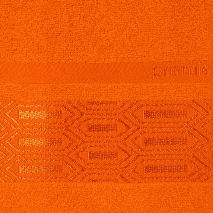 Полотенце махровое "Premier" 50х90 см, оранжевый, 380 гр/м2, 100% хлопок 