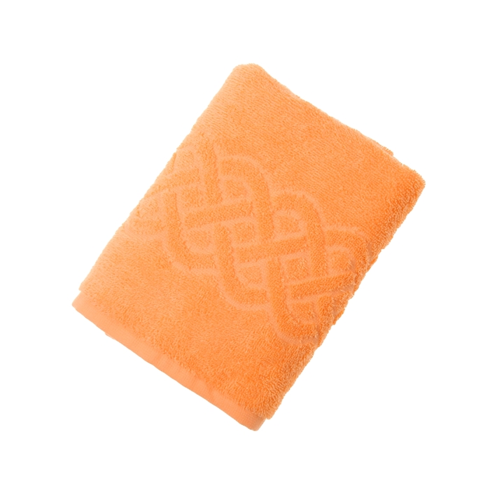 Полотенце махровое жаккард Plait 50х90 см, цв 116 оранжевый, хл.100% 360 гр/м 