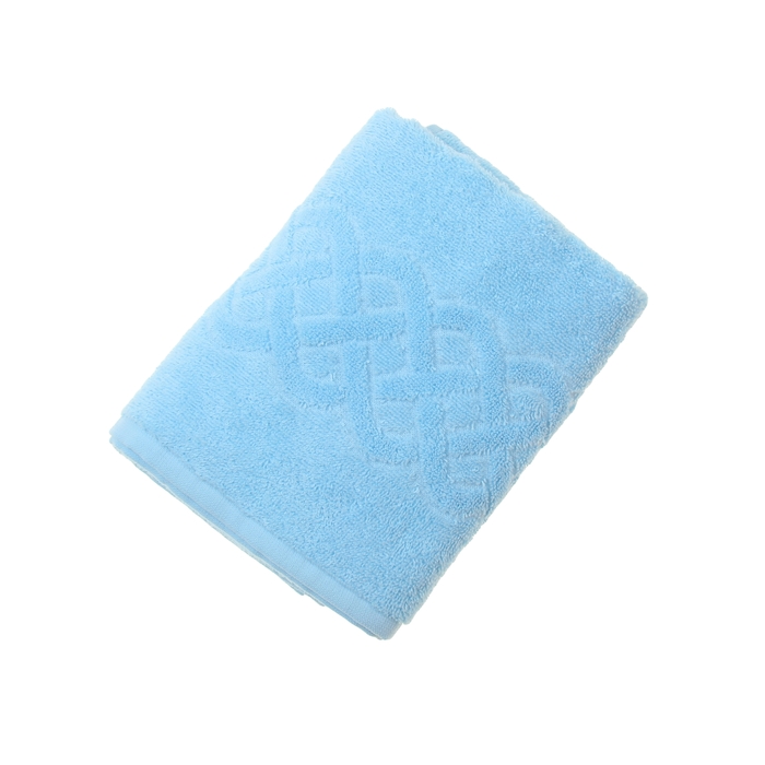 Полотенце махровое жаккард Plait, размер 50х90 см, 360 гр/м2, цвет голубой 
