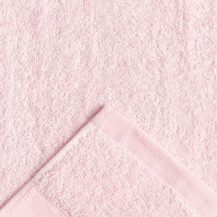 Полотенце махровое  " Цветок кайма " 70х140 см, хлопок 100%, розовый, 450 г/м2 