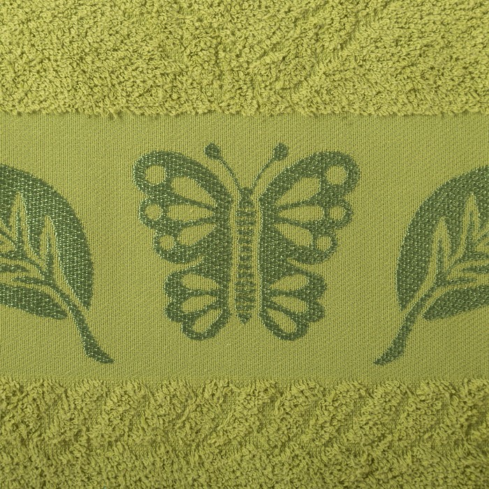 Комплект махровых полотенец Butterfly 70х130, 50х90 см, цвет зеленый, хлопок 
