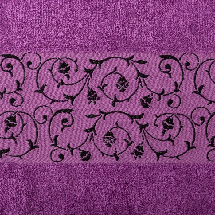 Комплект махровых полотенец в коробке Fidan Classik 50х90, 70х130 см, фиолетовый 