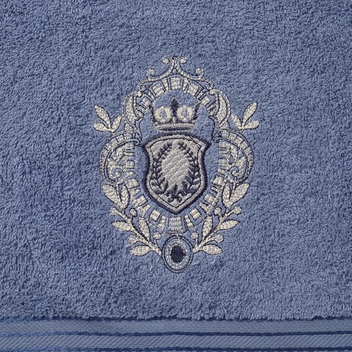 Набор махровых полотенец Boss, 50х80 см - 1 шт, 70х130 - 1 шт, цвет темно-голубой. 