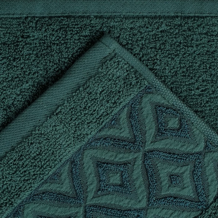 Набор махровых полотенец Prizma, 50х90 см - 2 шт, 70х140 -1 шт, цвет т.зелёный. 