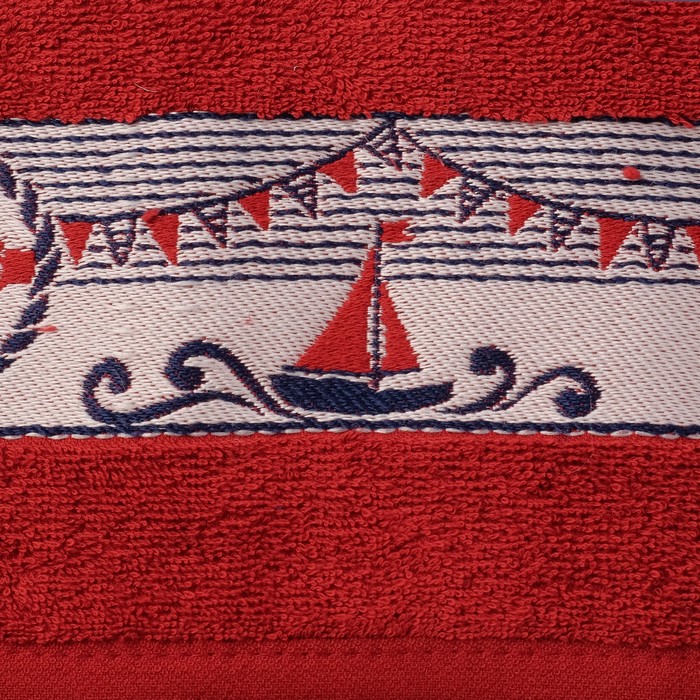 Набор махровых полотенец Marin, 50х90 см - 2 шт, 70х140 - 1 шт, цвет бордовый. 
