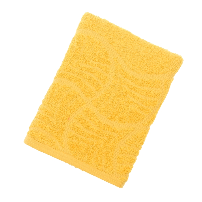 Полотенце махровое "Волна", размер 50х90 см, 300 гр/м2, цвет желтый 