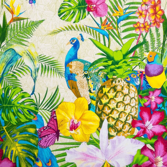 Вафельное полотенце Гаваи 80х150 см, разноцветный, хлопок 100 %, 160г/м² 