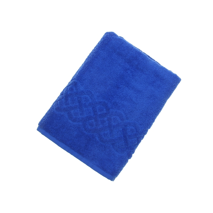 Полотенце махровое жаккард Plait, размер 70х130 см, 350 гр/м2, цвет синий 