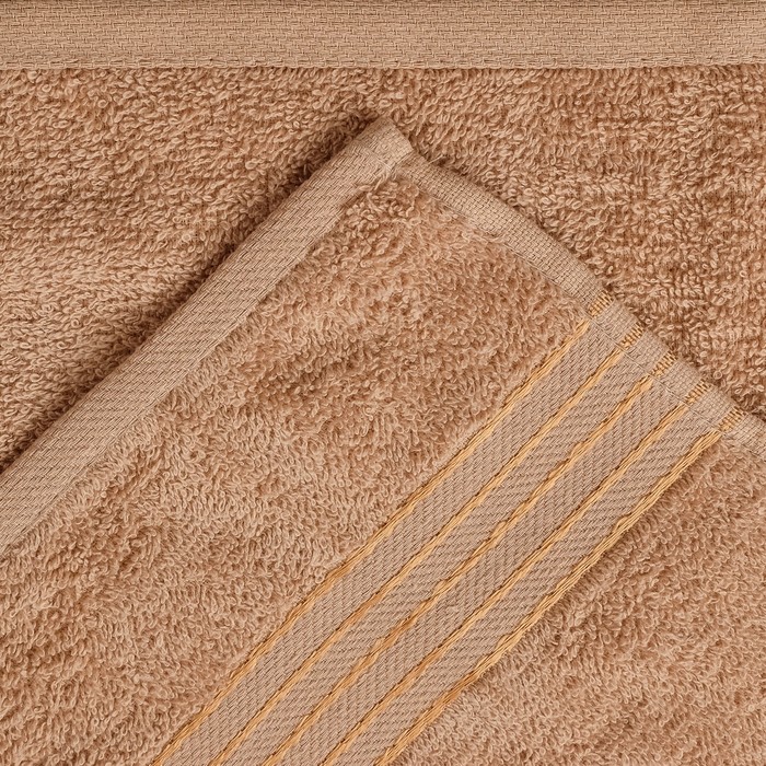 Набор махровых полотенец Boss, 50х80 см - 1 шт, 70х130 - 1 шт, цвет коричневый. 