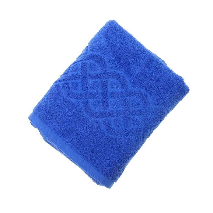 Полотенце махровое жаккард Plait, размер 50х90 см, 360 гр/м2, цвет синий 