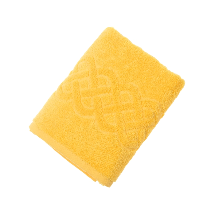 Полотенце махровое жаккард Plait 50х90 см, цв 110 желтый, хл.100% 360 гр/м 