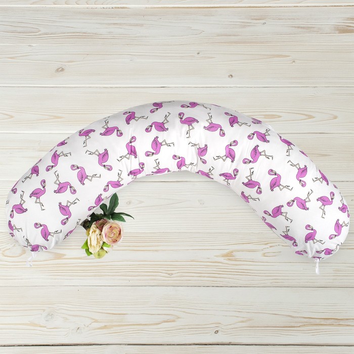 Наволочка к подушке для беременных, размер 25 × 170 см, принт фламинго 