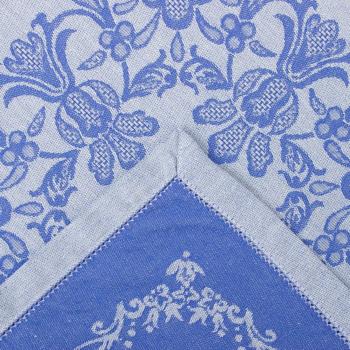 Столовый набор "Этель" (скатерть 150х250 см, салфетки 45х45 см - 8 шт.) цвет синий, хл. с ВМГО 