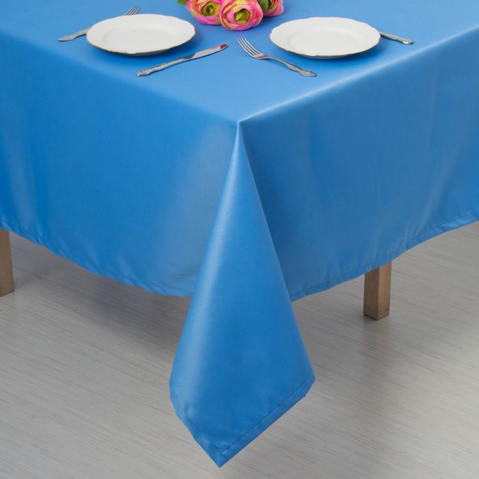 Скатерть "Этель" однотонная 150*150, цв. голубой, пл. 192 г/м2, хл с ГМО 