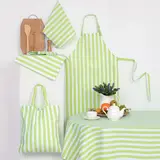 Скатерть "Этель" Зеленая полоска 150х150 см, рогожка,160 гр/м2  - фото 5