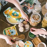 Салфетка "Доляна" Нарциссы (вид 2), 30х30 см, рогожка 162 г/м2  - фото 3