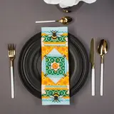 Салфетка "Доляна" Нарциссы (вид 2), 30х30 см, рогожка 162 г/м2  - фото 5