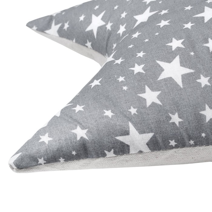 Подушка декоративная звезда Звездопад серый 50х50 см, хлопок 100% 