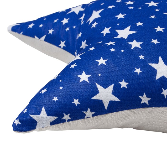 Подушка декоративная звезда Звездопад 50х50 см, синий, хлопок 100% 