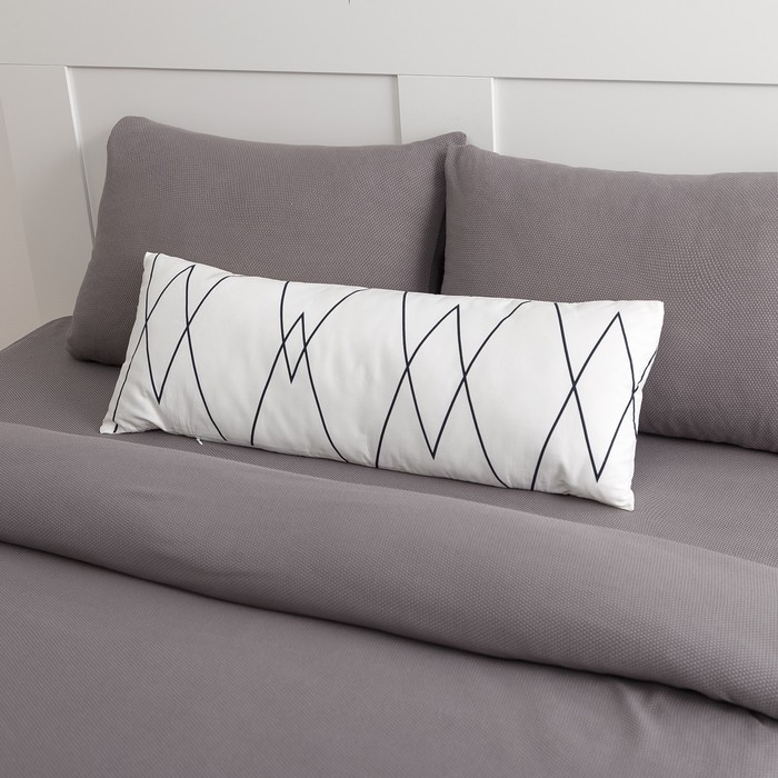 Подушка декоративная Этель «Рельеф (вид 1)» 30×80 ± 3 см цвет белый, сатин, 100% хлопок 
