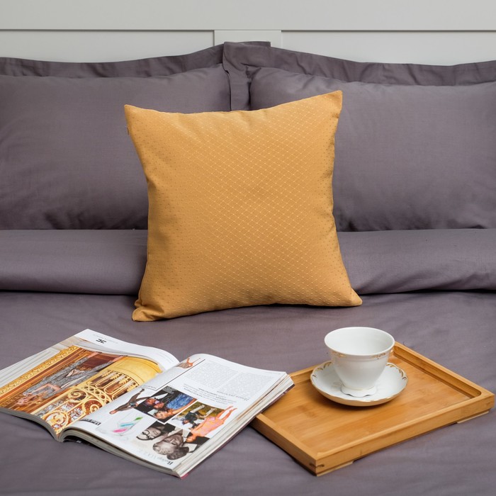 Декоративная подушка "Этель" 40х40 см, Английский стиль, цвет тёмно-бежевый,100% п/э 
