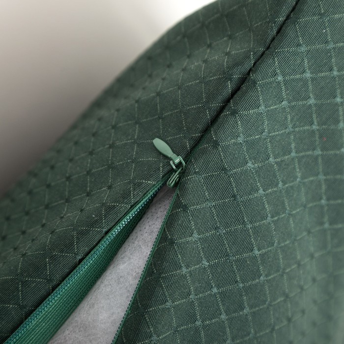 Декоративная подушка "Этель"40х40 см, Английский стиль, цвет темно-зелёный 