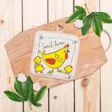 Прихватка полулён "Семья" 18х18 шелкография  - фото 2