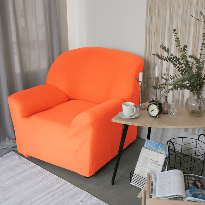 Чехол для мягкой мебели в детскую Collorista на кресло, наволочка 40х40 см в подарок, оранжевый 
