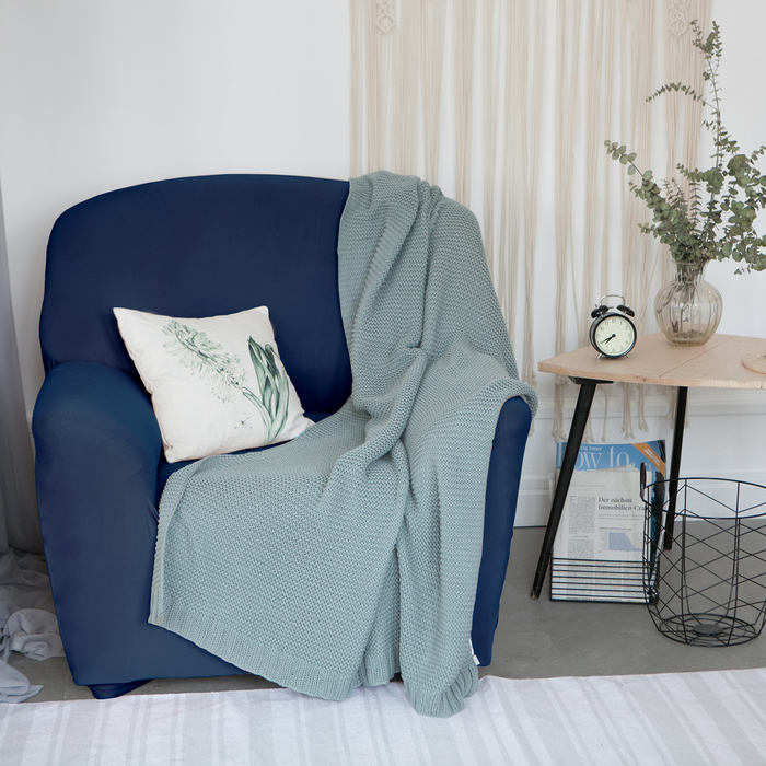 Чехол для мягкой мебели Collorista на кресло,наволочка 40*40 см в ПОДАРОК,тёмно-синий 