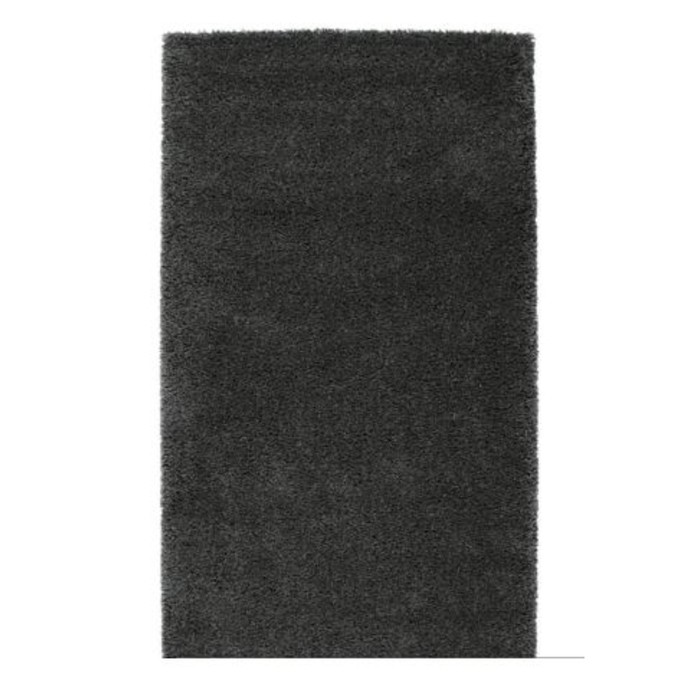 Ковёр ОДУМ, размер 80х150 см, длинный ворс, цвет тёмно-серый 