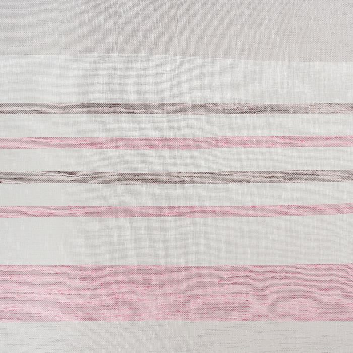Штора портьерная «Этель» 135×260 см, Меланж розовый (горизонтальная полоса) б/утяжелителя 
