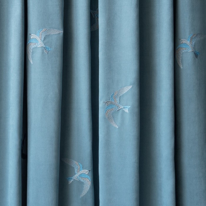 Комплект штор «Либерти», размер 145 × 270 см - 2 шт, голубой 