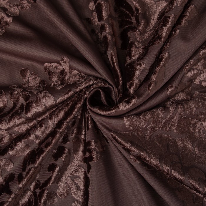 Штора тюлевая сетка с бархатом "Этель" 170х265 см Ренессанс Шоколадный пудинг, 100% п/э 