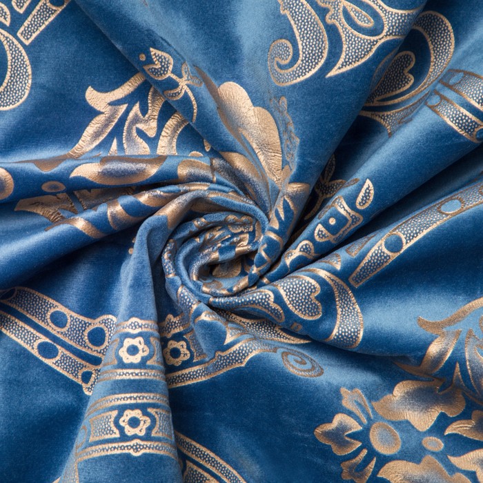Штора портьерная Этель «Версаль» 160×270 см, цвет синий, 100% п/э 
