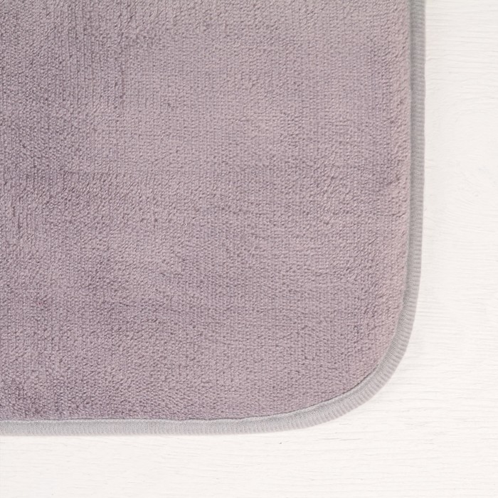 Коврик для ванны 40×60 см "Welcome следы", цвет серый 