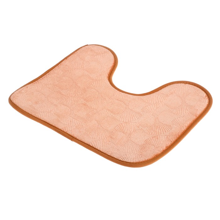 Набор ковриков для ванны и туалета 50×80, 50×39 см "Ракушки", 2 шт, цвет светло-коричневый 