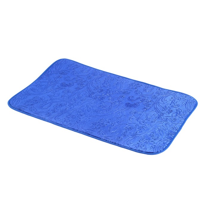 Набор ковриков для ванны и туалета 50×78, 50×40 см "Афина", 2 шт, цвет синий 