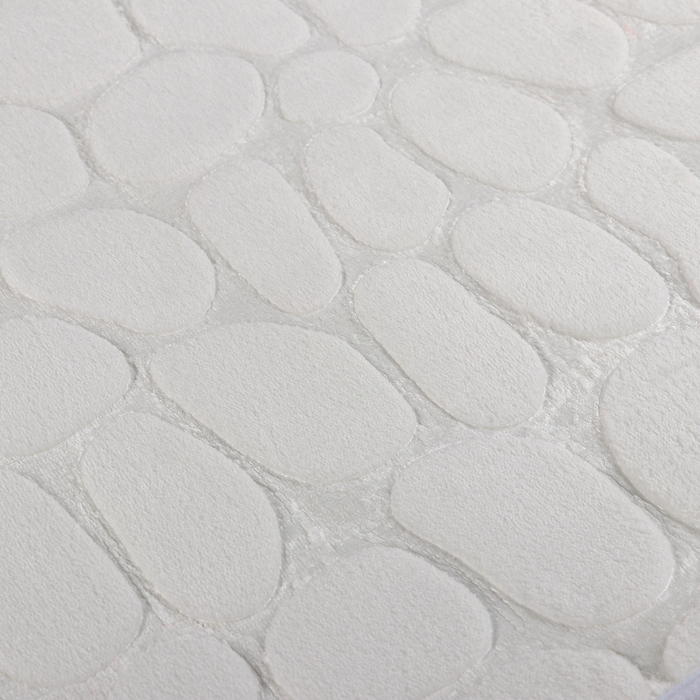 Набор ковриков для ванной и туалета "Галька", 2 шт: 50×80 см, 39×50 см, цвет белый 