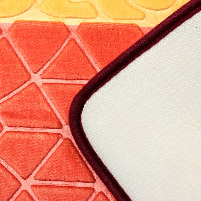 Набор ковриков для ванной и туалета "Узор", цвет оранжевый 