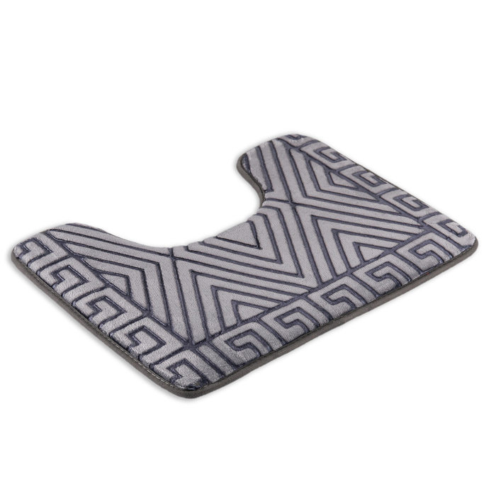 Набор ковриков для ванны и туалета "Ромбы", 2 шт: 80×50, 50×38 см, цвет серый 