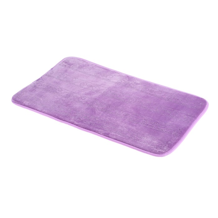 Набор ковриков для ванны и туалета 49×80, 49×37 см "Сияющий", 2 шт, цвет фиолетовый 