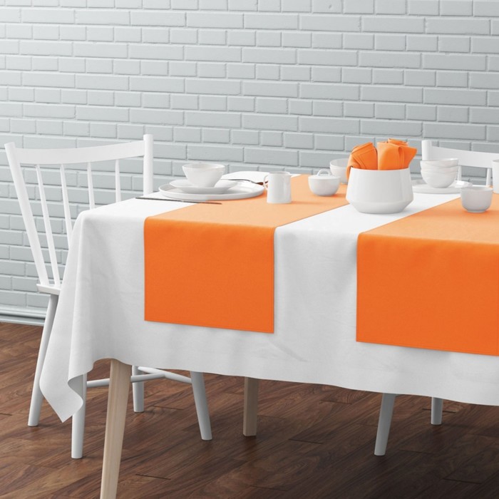 Комплект дорожек на стол «Билли», размер 40 × 150 см - 4 шт, оранжевый 
