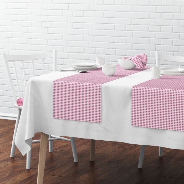 Комплект дорожек на стол «Марси», размер 40 × 150 см - 4 шт, розовый 