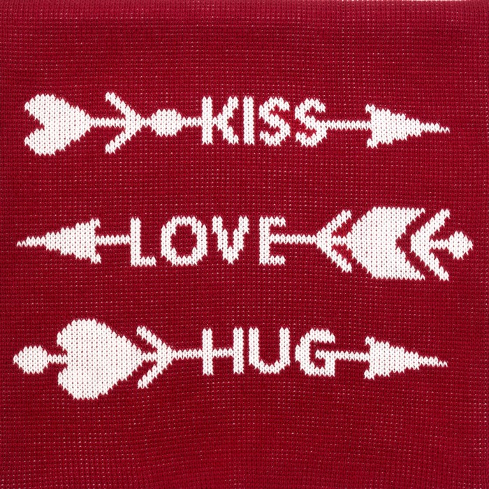 Наволочка вязаная "Этель" Kiss.Love.Hug, 35х35 см, 100% полиэстер 