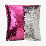 Наволочка декоративная Хамелеон 37×37 см, цвет серебро - магнолия, пайетки, 100%п/э  - фото 5