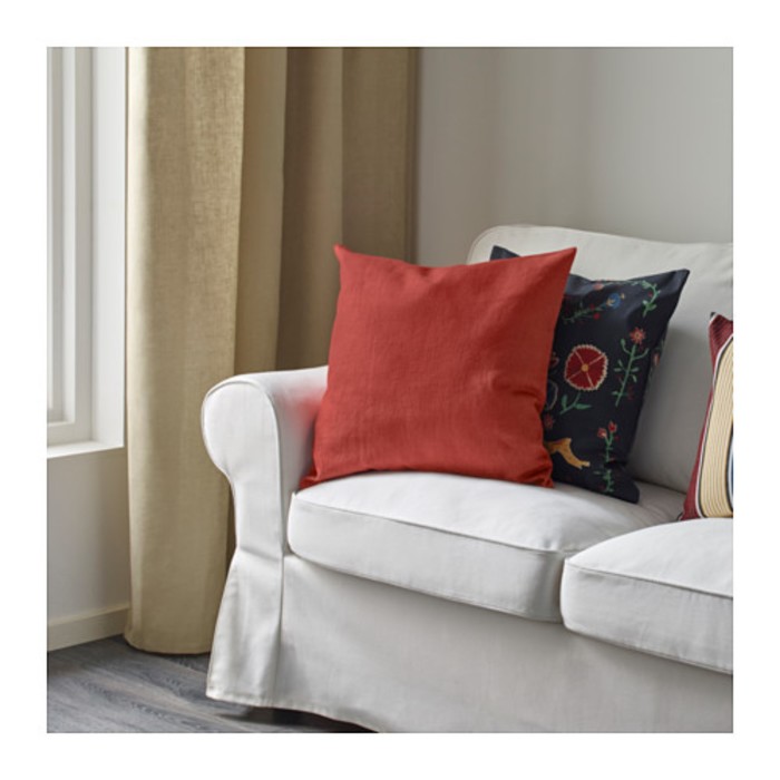 Чехол на подушку ВИГДИС, размер 50х50 см, цвет красно-оранжевый 