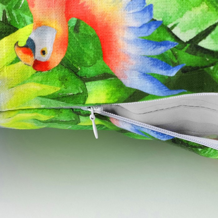Декоративная наволочка Этель «Попугай», 45 × 45 см, репс, плотность 130 г/м², хлопок 100 % 