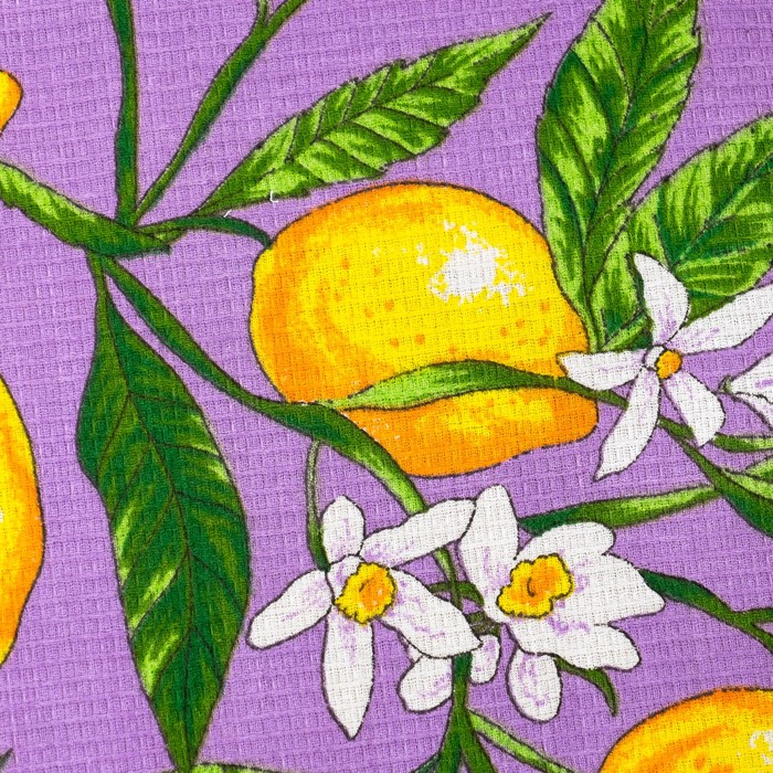 Полотенце вафельное Collorista Лимоны, цвет сиреневый 35х58,100% хл,160 г/м² 