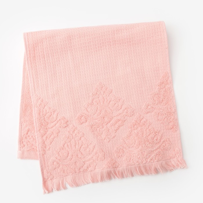 Полотенце двухстороннее Этель «Вензеля» цвет розовый, 30×70 см, 380 г/м², 100% хл 