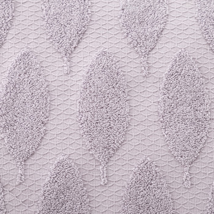 Полотенце двухстороннее Этель «Листья» цвет серый, 70×140 см, 380 г/м², 100% хл 